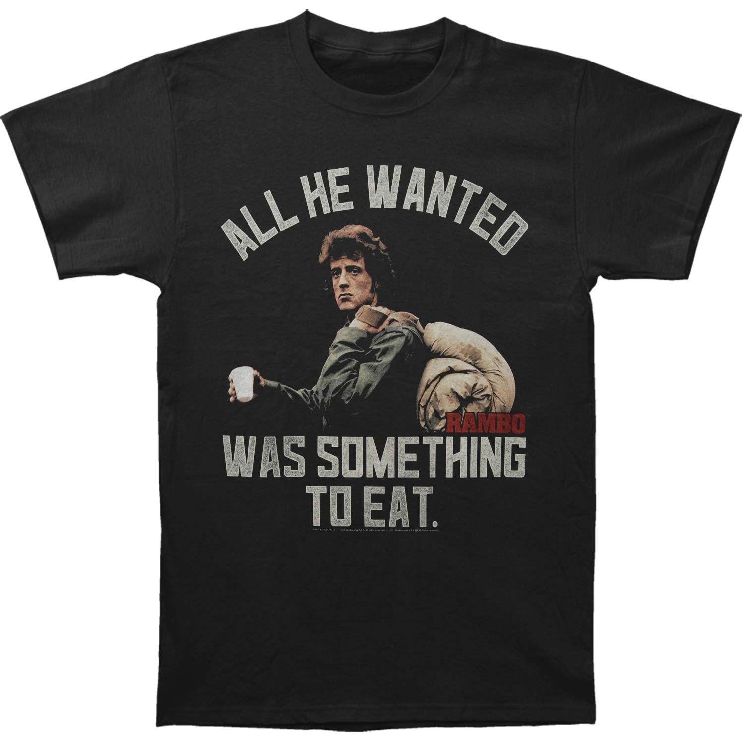 Men s Rambo Wanted Slim Fit T-shirt XXXXXX-Large Black L