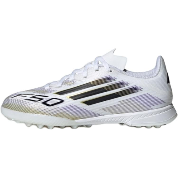 

Новые детские футбольные бутсы Adidas F50 League с низким верхом, защитой от скольжения и ударов, бело-золотые, детские JI0002 28