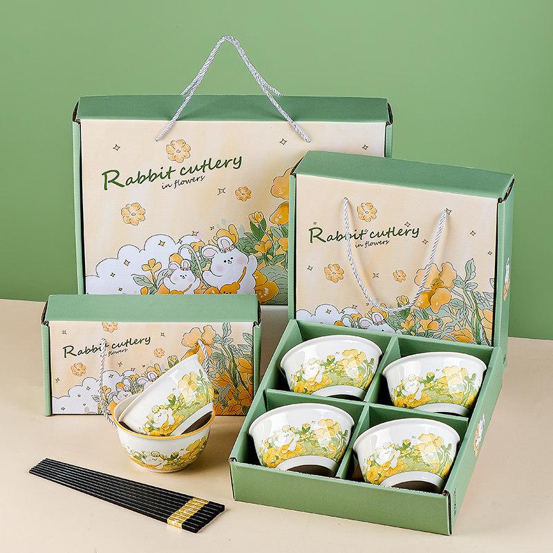 Business Gift Box: Wedding, Souvenir Chopsticks & Bowl Set for Customers & March 8th Occasions