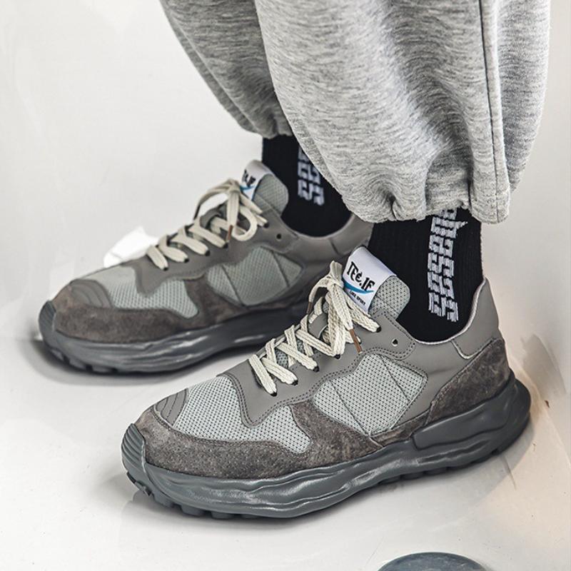 High Quality Green Men's Casual Shoes Breathable Heightened Platform Sneakers Outdoor Lightweight Wear-resistant Jogging Shoes