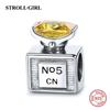 Fit Original European Bracelet 925 Sterling Silver Pink Enamel Dangle Beads Nail Polish Pendant Charms For Women Fashion Jewelry