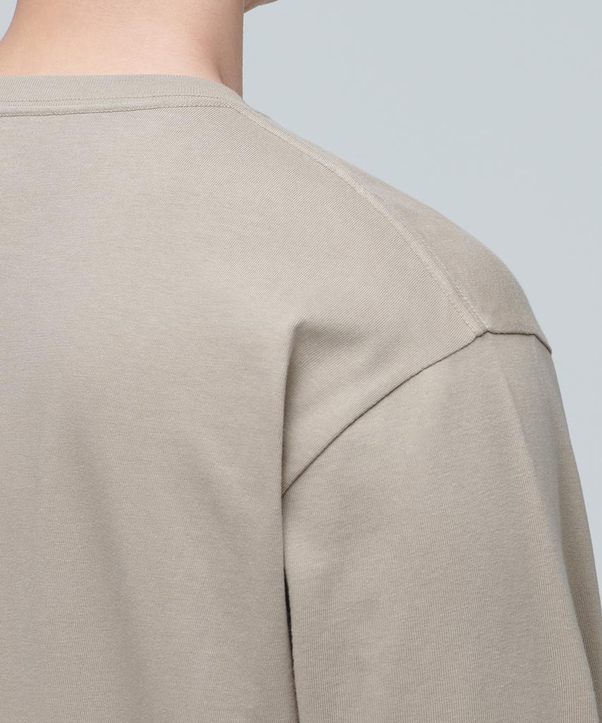 MUSINSA STANDARD Layered Crew Neck Long Sleeve T-Shirt_Long Length [Dusty Beige]