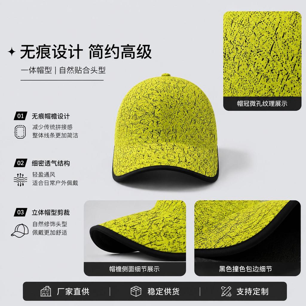 Summer seamless integrated baseball cap outdoor cycling sports cap women's light and breathable line printed baseball cap