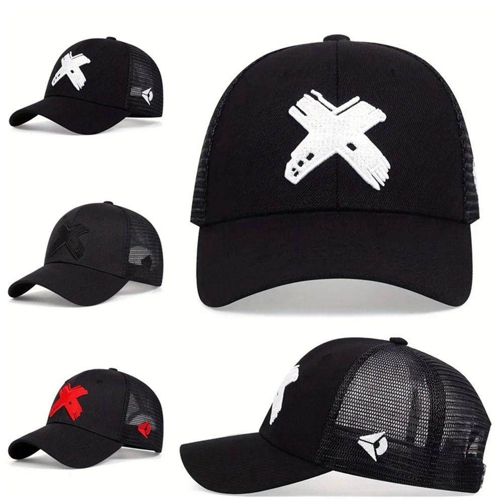 

X Letter Snapback Hat Breathable Trucker Hats Sun Hat Baseball Cap Men Women