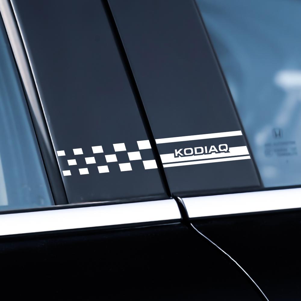 Qsdnr5 Auto Mittelssäule Türfensterleiste PVC Aufkleber Dekoration Für Skoda S Kodiaq Fabia Kamiq Karoq Octavia 3 A5 A7 Rapid VII Scala