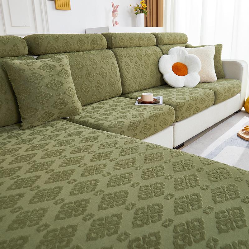 Matcha Green Sofa Cover All-inclusive Universal Cushion New Style Three-seater and One Imperial Concubine Non-slip Elastic Sofa Cover
