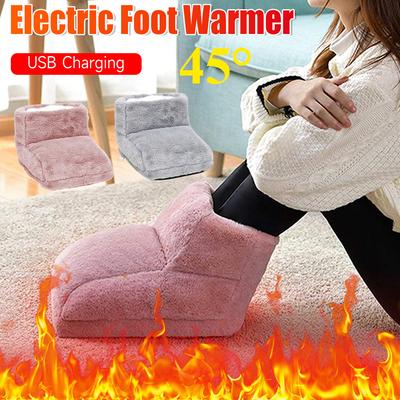 Calentador Eléctrico Calentador de Pies Carga USB Forro Polar Suave Cálido Cubre Pies Lavable Almohadillas Calefactoras para Pies de Invierno Para Hogar Dormitorio Dormir