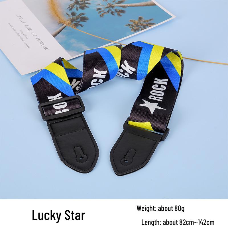 Unisex poszerzany i pogrubiony poliestrowy pasek do gitary/basu - Styl folk, konstrukcja bez dziurkowania