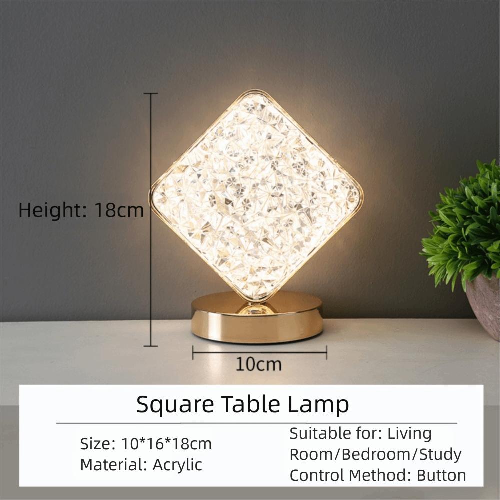 

Dimmable Crystal Night Light 3 Color Dimmable Beside Lamp New Desk Light Square