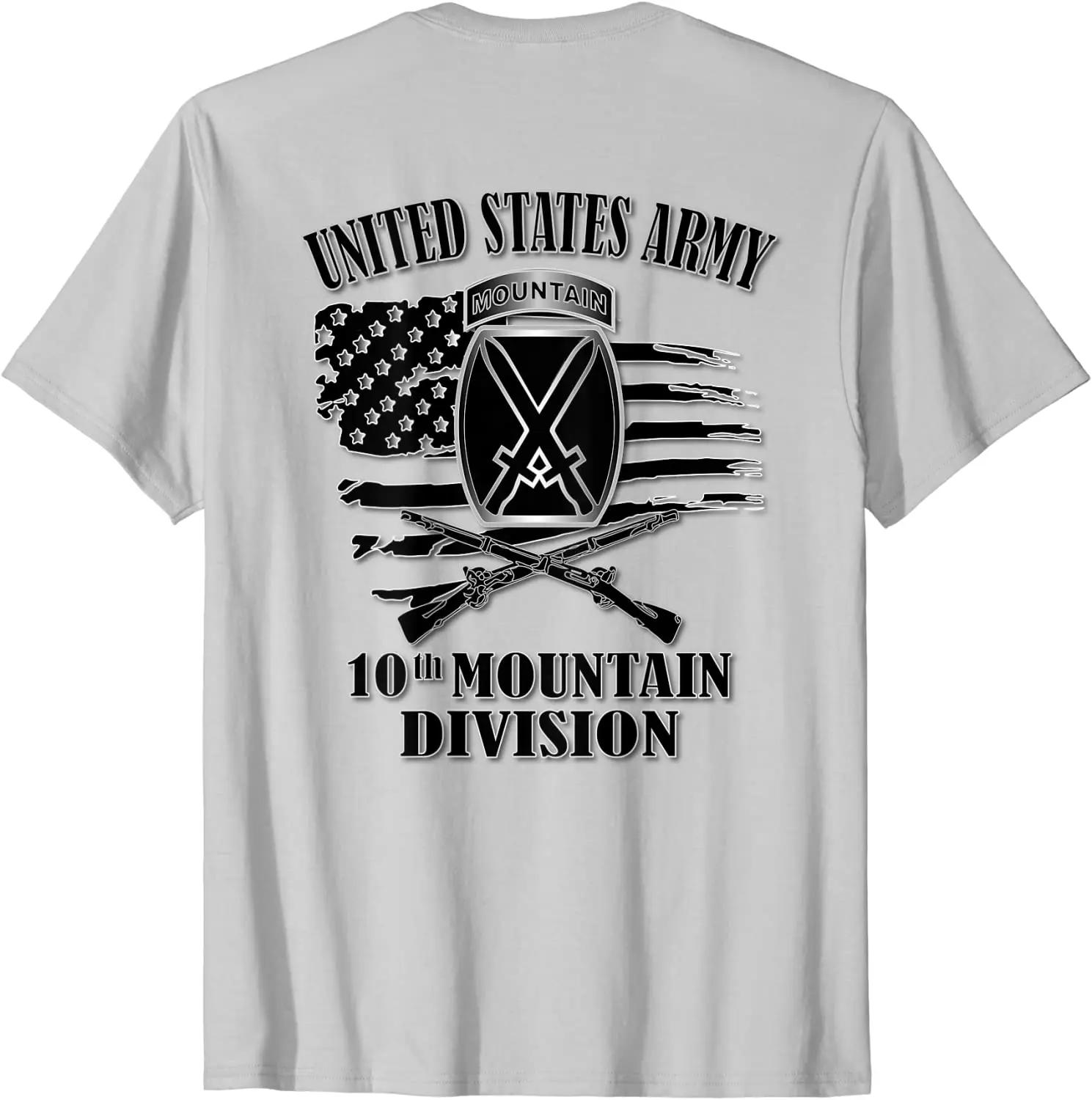 US Army 10th Mountain Division TShirt 100 Cotton ONeck Short Sleeve Summer Casual Mens Tshirt Streetwear S