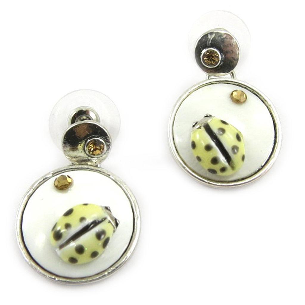NOA [G0392] - White 'Nacre En Folie' Designer Earrings