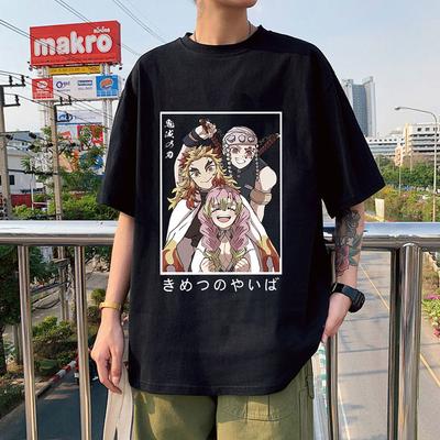 Anime Demon Slayer Unisex WoUnisex T Shirt Clothes Kawaii Rengoku Kyoujurou/Uzui Tengen/Kanroji Mitsuri Manga Oversized Short Sleeve