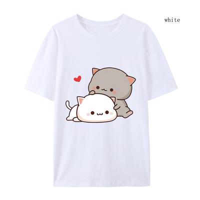 Dame T-skjorte Kawaii Jente Anime T-skjorte Fleece Harajuku Oversized Genser Søt Par Valentinsdag Gave T-skjorte