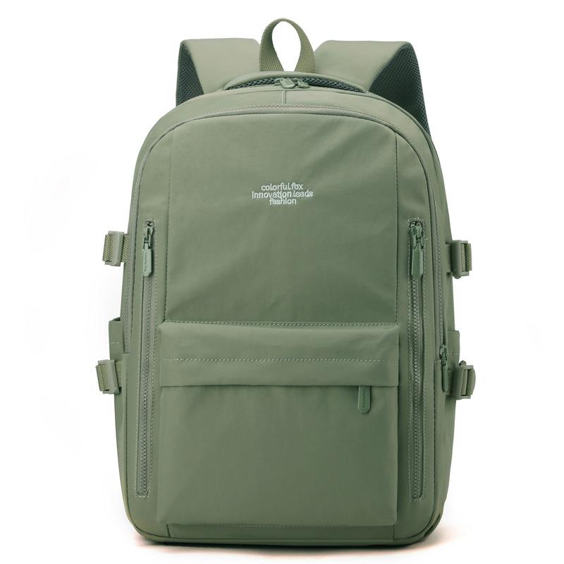 Schoolbag temperament trendy new 1011 fashion commuter class backpack simple solid color nylon cloth plain elegant backpack women