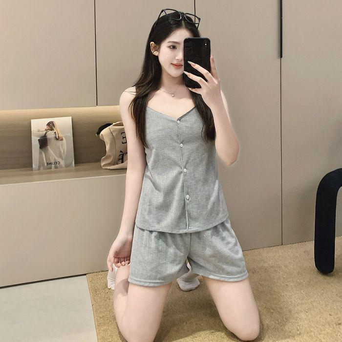 

Women s Sweet & Comfy Summer Pajama Set - Camisole & Shorts Large