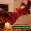 Sippy Cup with Straw Christmas Bear Glass Cup Easy To Clean Drinking Cup for Kids Adults Large Capacity Homemade Beverage Container