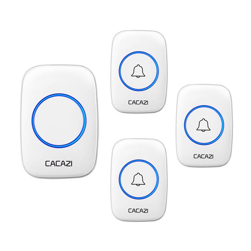 Waterproof Wireless Doorbell with Three Receivers and One Transmitter, Battery or DC Powered, No Plug-in Needed for Home Use.