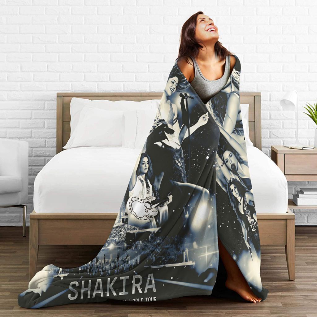 Shakira Blanket Singer Pop Decorative Flannel Throw Blanket For Couch Chair Sofa Bed Warm Soft Design Quality Bedspread Present