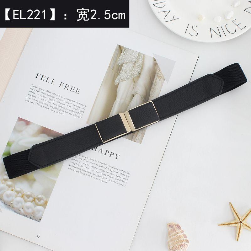 Elastic Black Modern Waist Belt For Women With Adjustable Features Complementing Skirts And Dresses Effortlessly