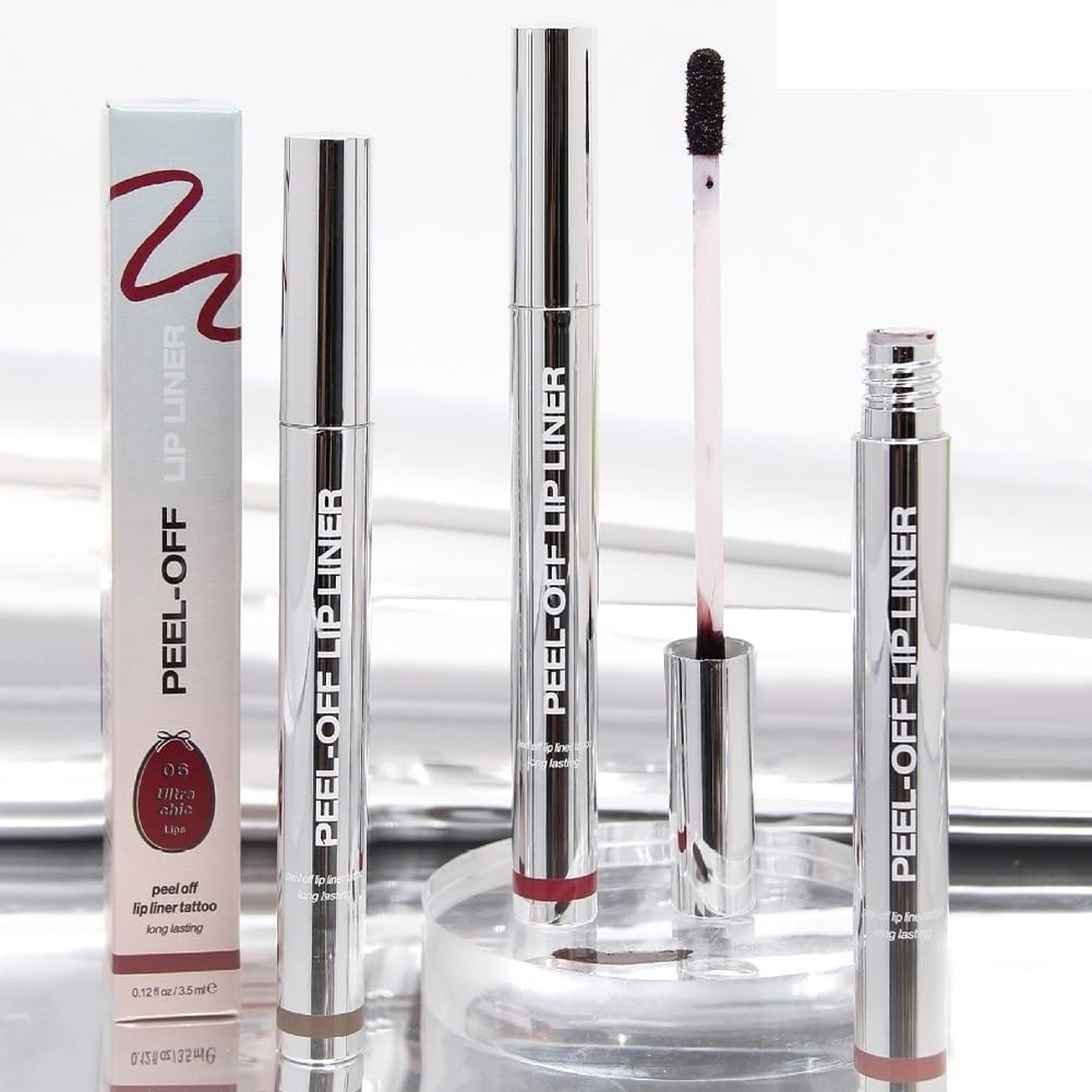 [Popular on TikTok] Peel-off Lip Liner - Long-lasting Stain, Day & Night Eyeliner - Waterproof and Sweatproof, Long-lasting Color, Smudge-free, No