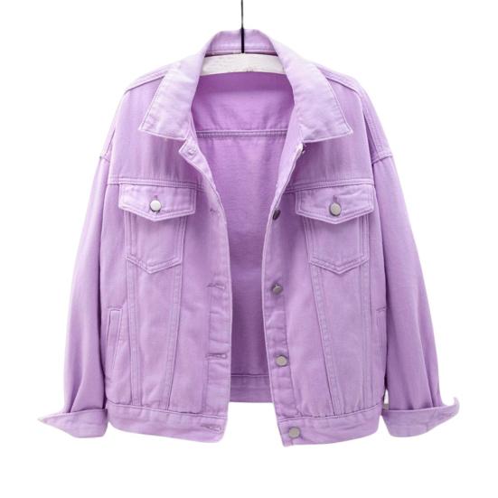 Lady Jacket Solid Color Plus Size Candy Colors Lapel Pure Color Women Jacket Daily Wear