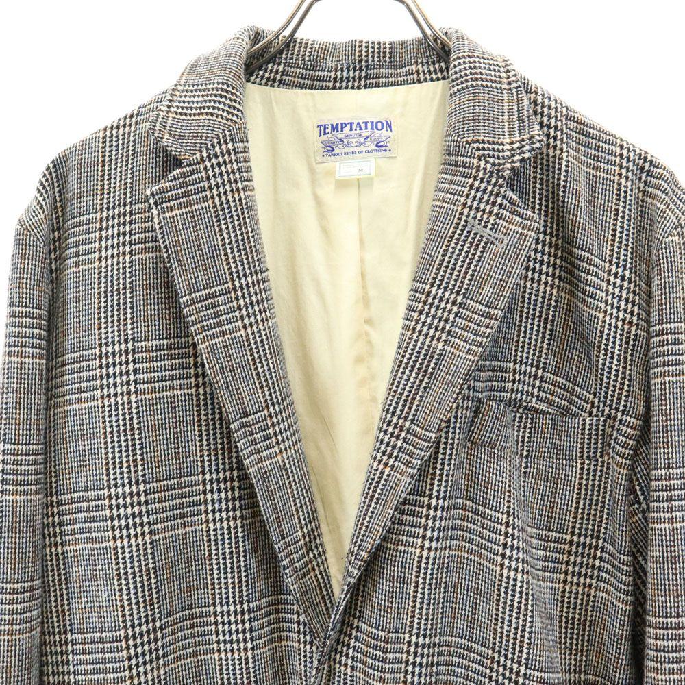 TEMPTATION Glen Check Pattern tailored jacket M Beige and others blazer Men's Used