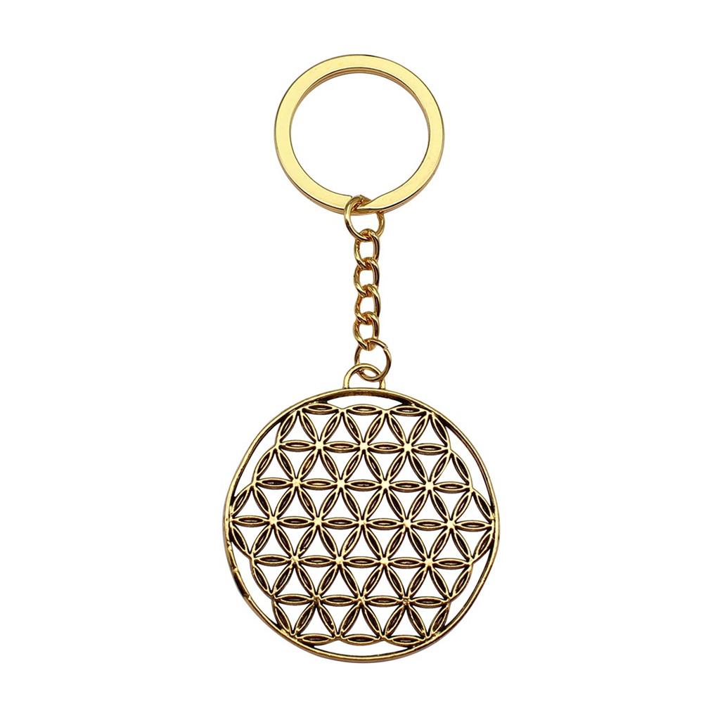 Flower of Life Symbol Sacred Geometry Keychain for Men Best Seller Boho Gift for Her Minimalist School Accessory