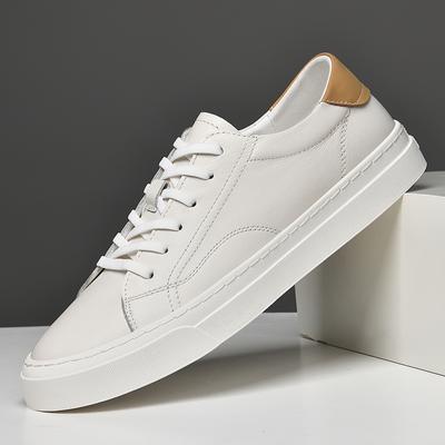 Fashion Lace-Up Skate Shoes Men New Design Versatile Sneakers High Quality Men's Walking Shoes Genuine Leather All-match Men Sneakers
