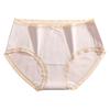 Women's Antibacterial Cotton Panties with a Sexy Mid-rise Waist, Large Size, Lace, Japanese-style Cute Bow, and Triangle Cut.