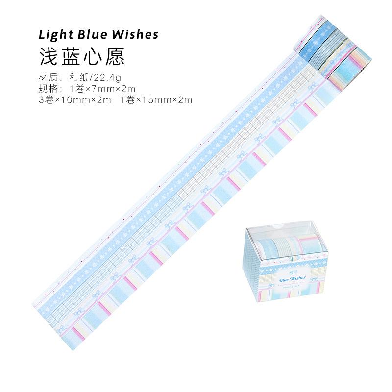 5roll/set Cute Colorful Basis Decoration Tape Planner Handbook DIY Scrapbooking Journal Collage Material Washi Tape
