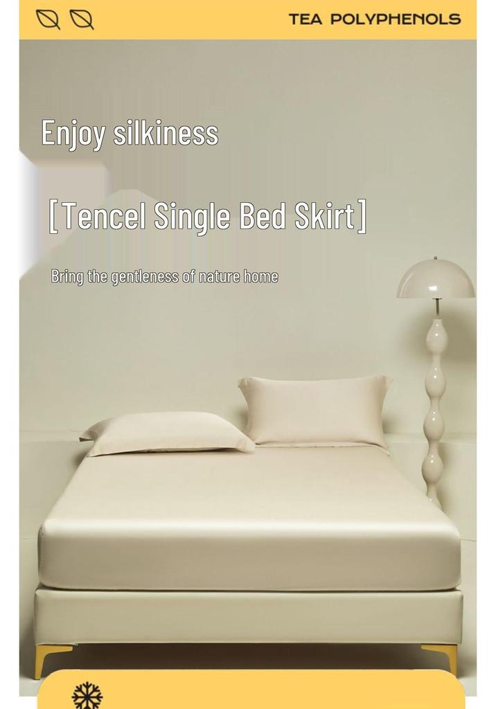 Solid Color 100s Tencel Fitted Sheet Set: Mattress Protector & Enclosed Three-Piece Style