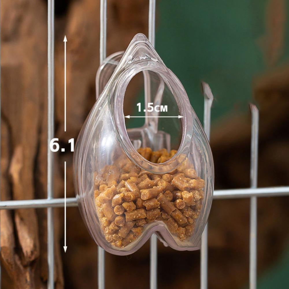 Wall Hanging Bird Food Cup Anti Splashing Detachable Bird Feeding Bowl Plastic Transparent Bird Food Dispenser For Cage