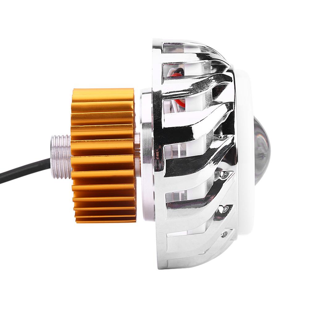 Motorcycle LED Headlight Projector Lens Dual Angel Devil Eye Head Lamp Type Blue Pink