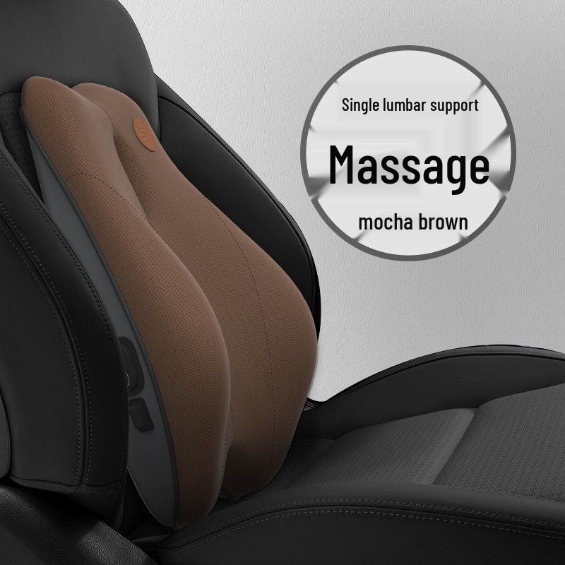 Electric Massage Memory Foam Car Lumbar Support Cushion & Headrest Set