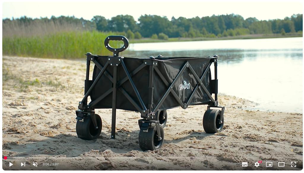 Beach cart trailer 100kg foldable camping tourist for holidays
