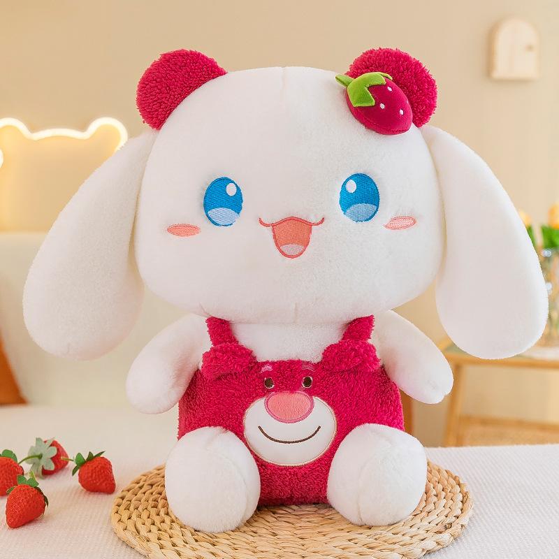 New Red Strawberry Rabbit Figure Stuffed Toy Girl Heart Soft and Cute Red Strawberry Plush Doll Toy Girl Plush Christmas Gift