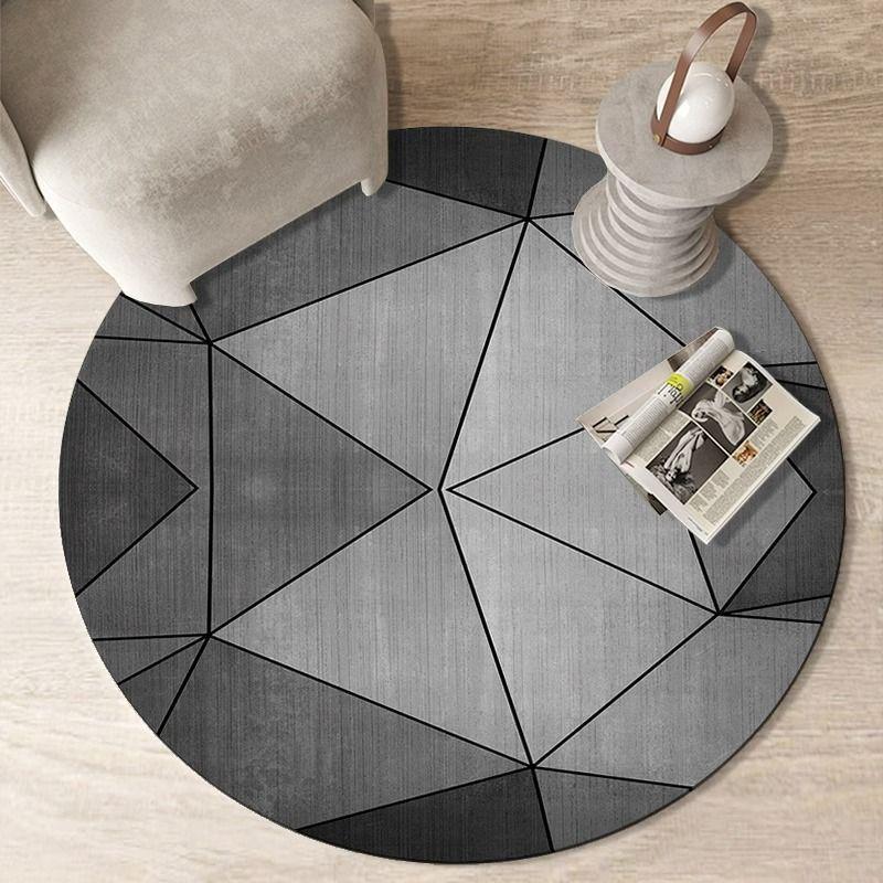 Light Luxury Geometric Round Crystal Velvet Carpet Home Decor Office Study Computer Gaming Chair Floor Mat Bedside Rugs