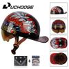 Uchoose Baseballová čepice Helma Motocykl Vintage Retro Helmy Summer Open Face Scooter Cruiser Chopper Gangster DS Muži Ženy Kid