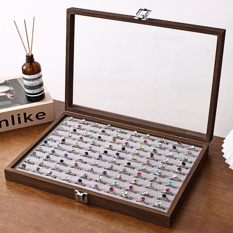 Walnut Wood Large Jewelry Box - Anti-Oxidation Storage for Rings, Earrings, Necklaces, and Bracelets