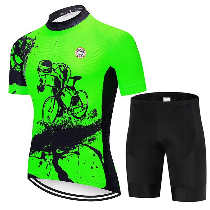 Kombinezon Kolarski 2025 Nowy Męski Letni Zestaw Krótki Rękaw Oddychający Sportowy Wyścigowy Ubrania Rowerowe MTB Uniform Rowerowy Outdoor