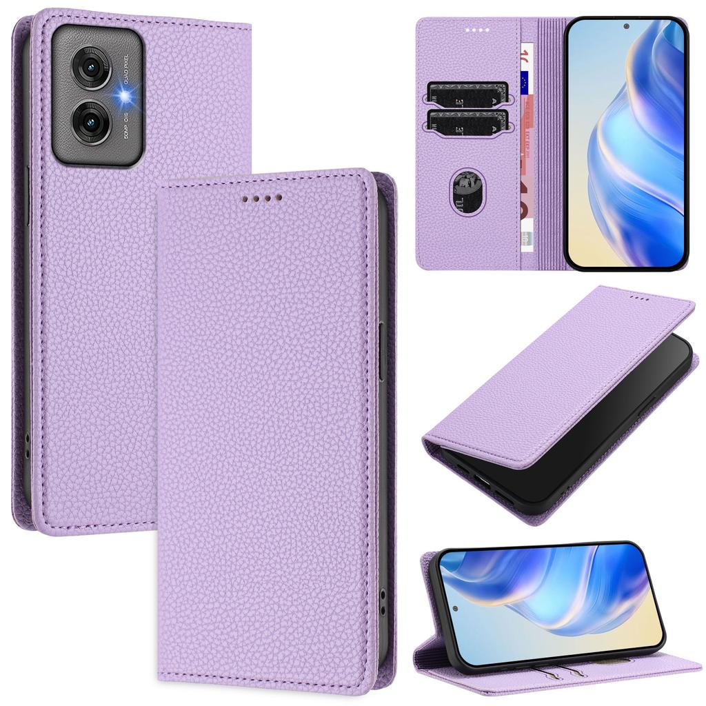 For Motorola Moto G55 5G Wallet Case RFID Blocking Litchi Texture Leather Mobile Cover