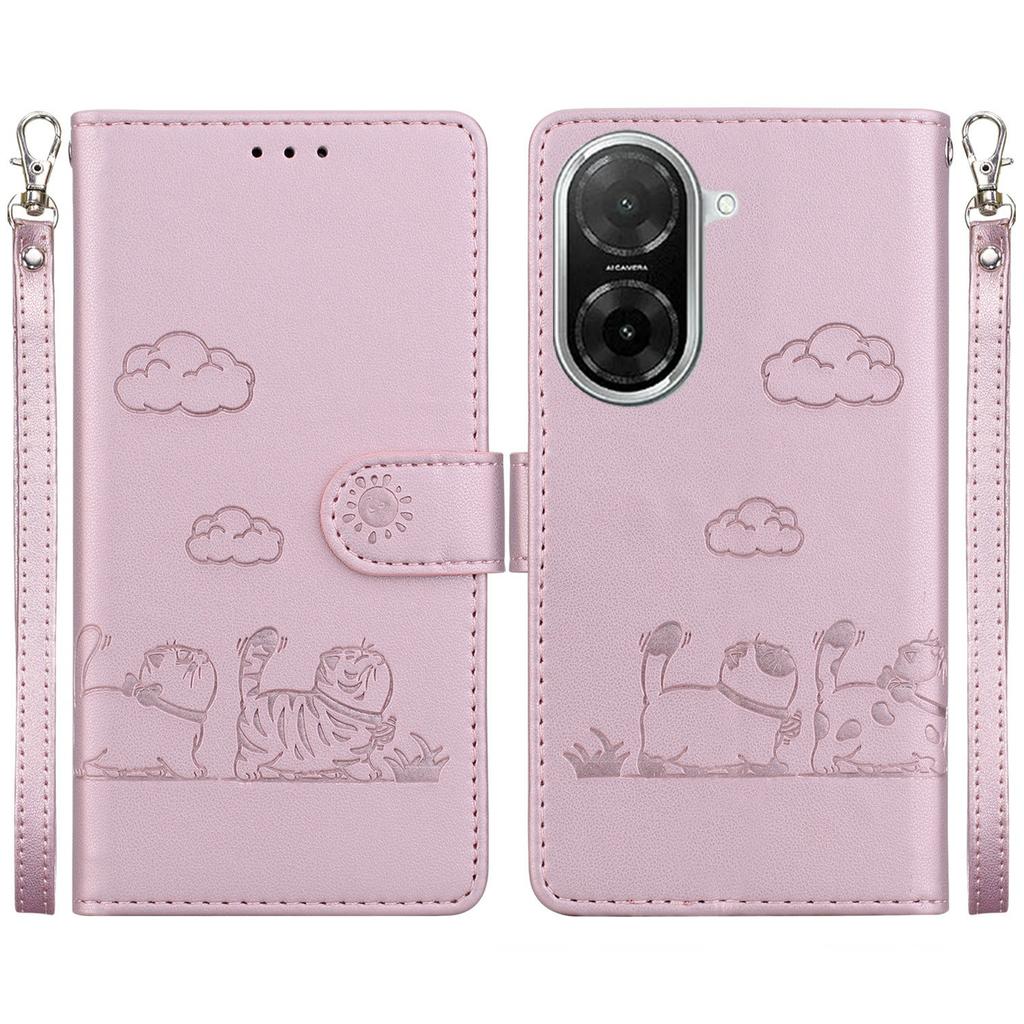For Xiaomi Redmi A5 NFC (173.45mm) Case RFID Blocking Kitten Pattern TPU+PU Leather Phone Cover