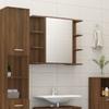 Day and Night - Day and Night Bathroom Mirror Cabinet In Brown Oak Wood 80x20.5x64 Cm