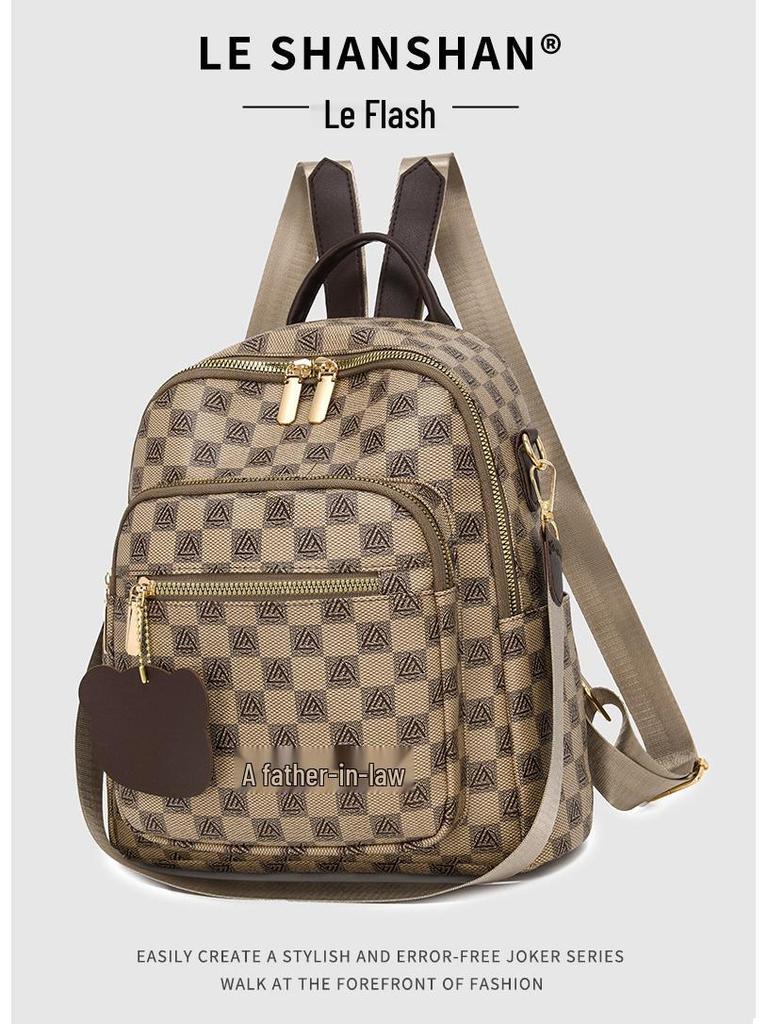 Damenmode Rucksack mit großem Fassungsvermögen und Print für den lässigen Pendelverkehr und die Nutzung im mittleren Alter