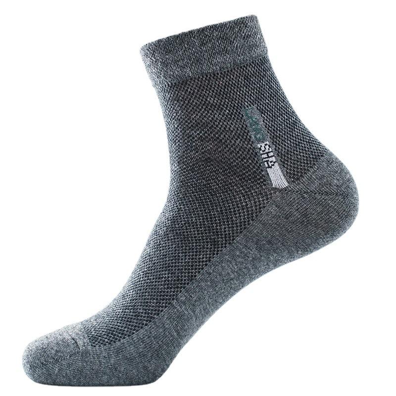 5 Pairs of Men's Summer Business Mesh Breathable Mid Calf Socks