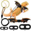 2024 New 3 Pcs Adjustable Bearded Dragon Leash With Bat Wings Soft Leather Lizard Harness For Amphibians And Other Small Reptile