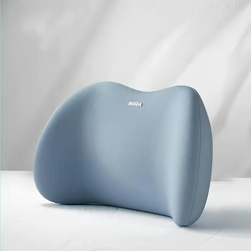 Ergonomic Memory Foam Lumbar Pillow for Office and Bed Sleepers - Comfortable Back Support Cushion with Washable Cover