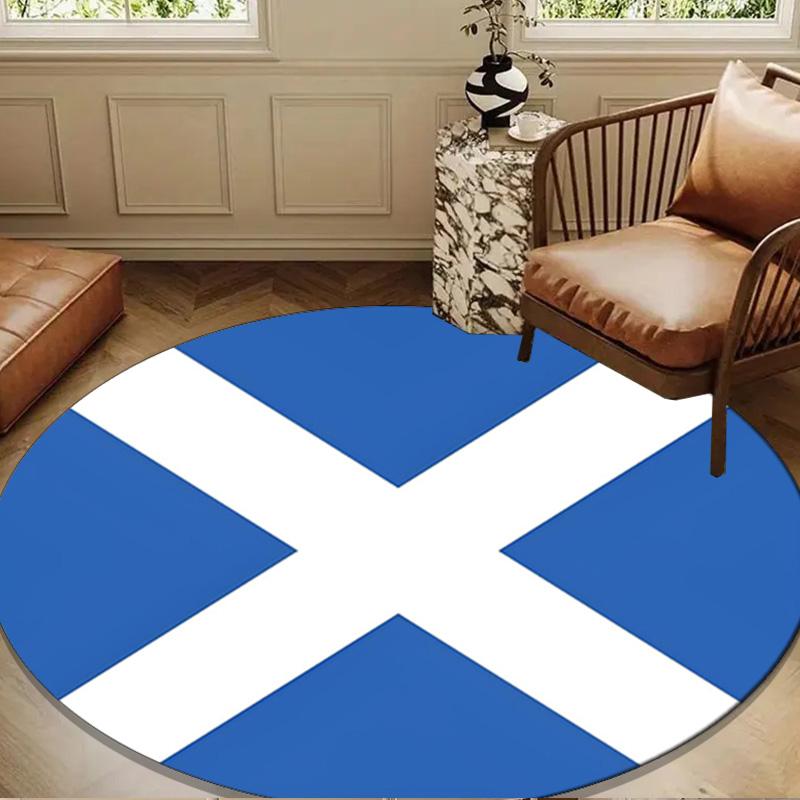 Scottish Flag Design Round Mat Home Decor, Chair Rug For livingroom,Bedroom, Doormat Home Decor Birthday Gift Christmas Gifts