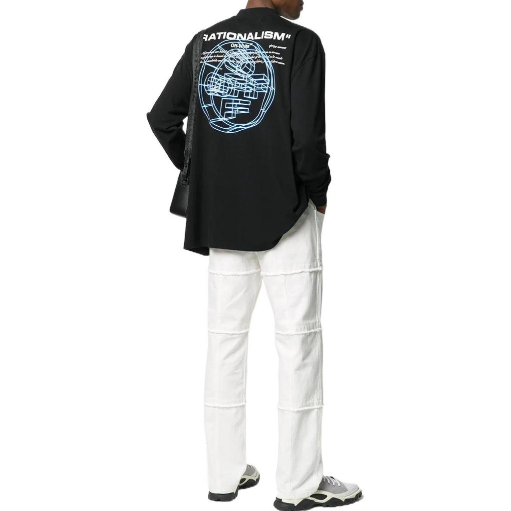 Off-White FW20 3D Letter Pattern Print Long Sleeve T-Shirt Men Tops Black OMAB032R201850031088