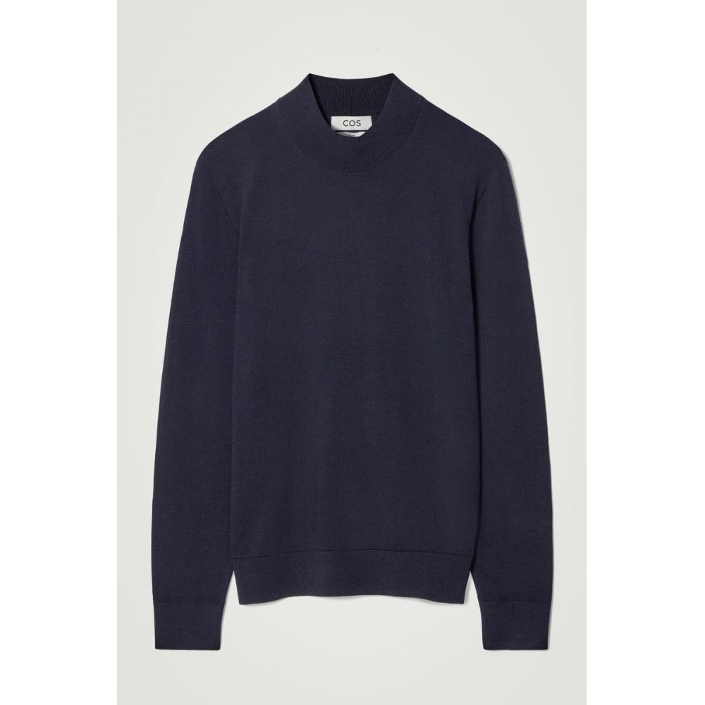 

Cos Japan Merino Wool Mock Neck Sweater navy/XS